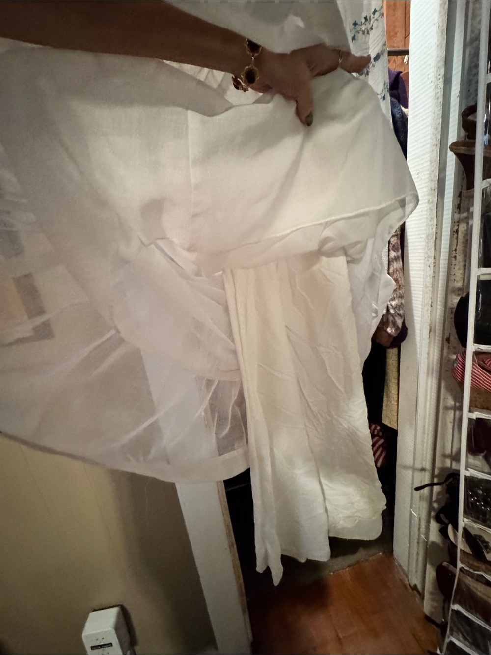 Ivory Embroidered Ruffle-Trim Maxi Dress - Picture 5 of 10